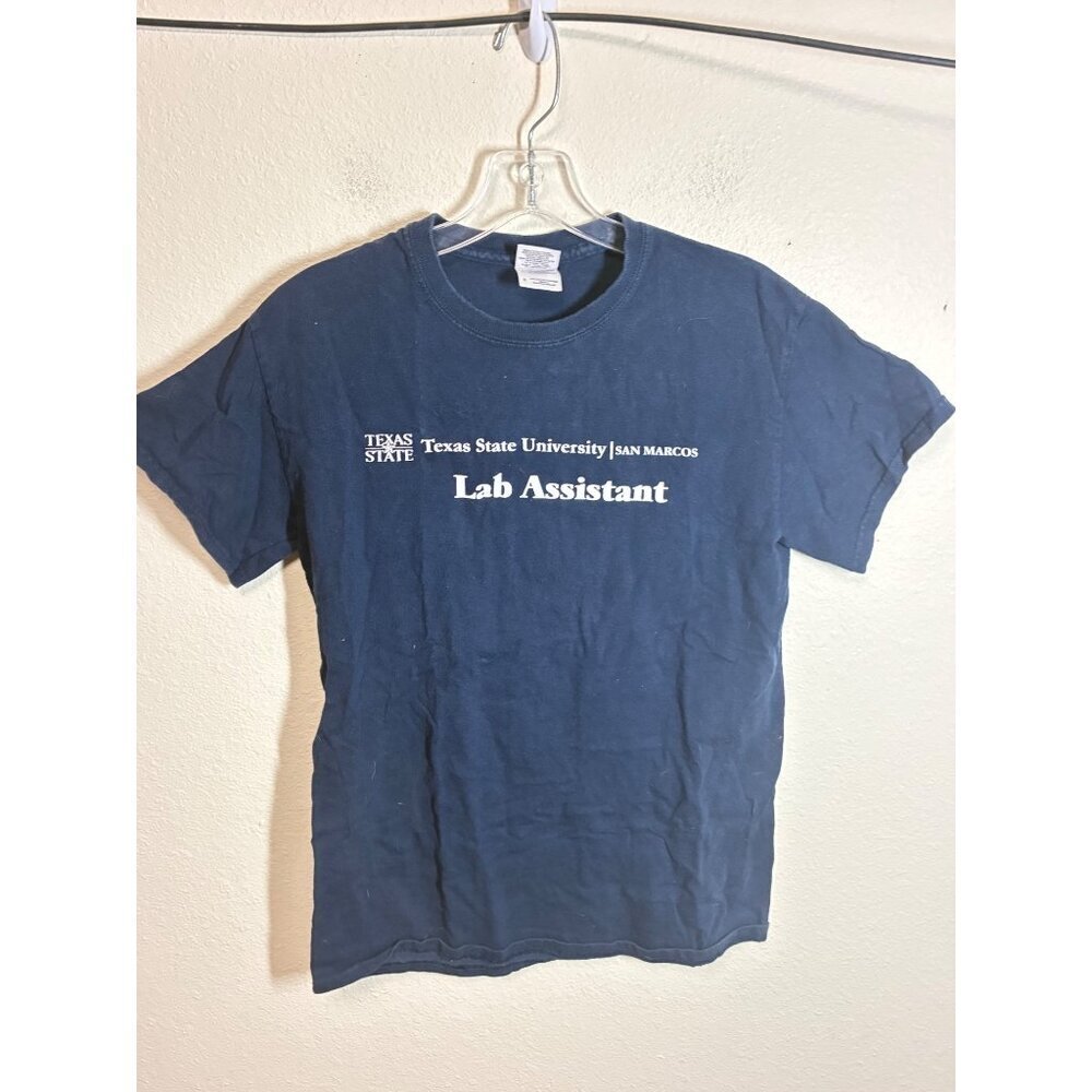 VTG Texas State San Marcus T-Shirt Lab Assistant ITS Cotton Blue Size Small